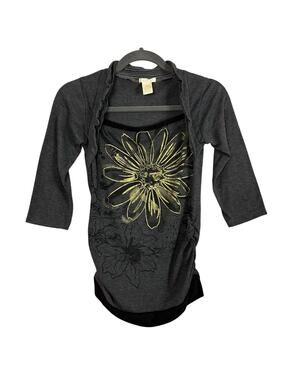Vixen Y2K 2 in 1 Layered Top Dark Gray Metallic Gold Size Small S Grunge Fairy